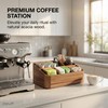 Dstuff Acacia Wood Coffee Station Organizer for Countertop, Tea Organizer