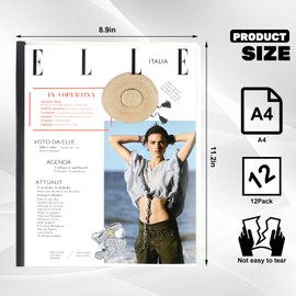 Utron - Paquete de 12 portadas de informes, 70 carpetas de presentación de capacidad de hojas, cubiertas de informes transparentes con barra deslizante, carpeta de informes para A4 y papel tamaño