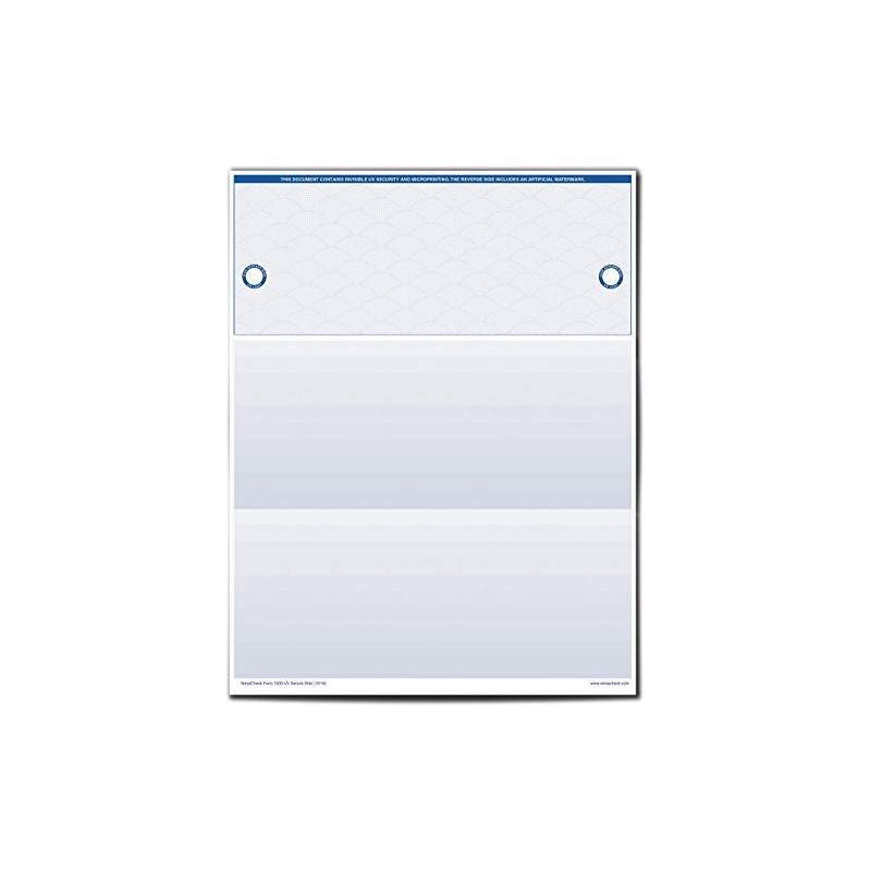VersaCheck UV Secure Checks - 500 Blank Business Voucher Checks