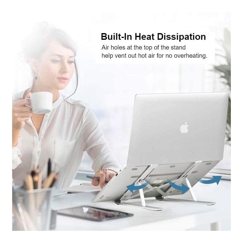 Adjustable Aluminum Laptop Stand - Black