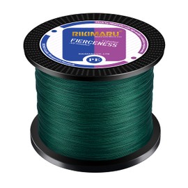 RIKIMARU Braided Fishing Line Abrasion Resistant Superline Zero Stretch&Low Memory Extra Thin Diameter Green 1094Yds,30LB