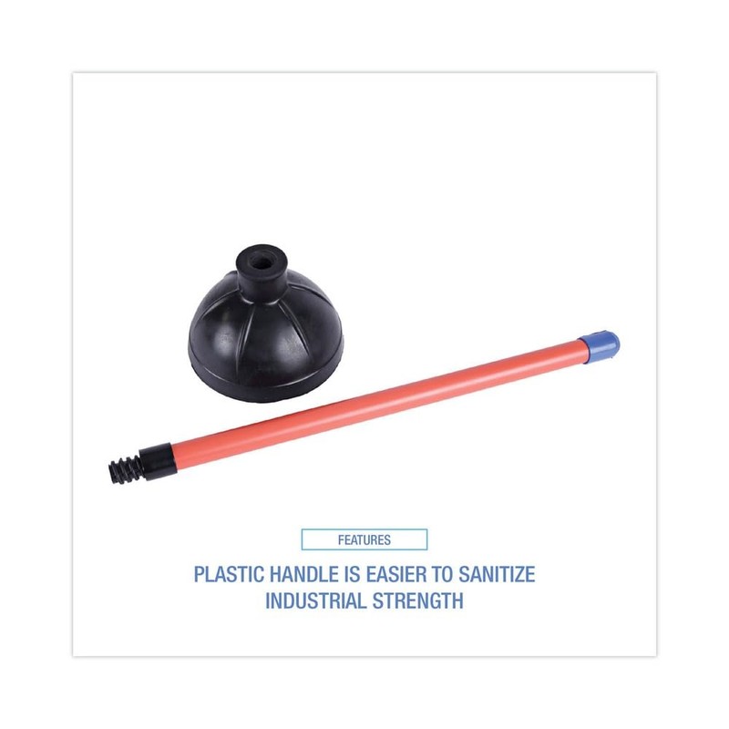 Boardwalk BWK09201EA 18 in. Plastic Handle Toilet Plunger for 5-5/8