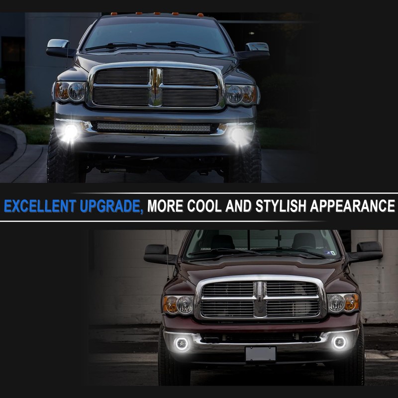 SHINEFIT LED Fog Lights Assembly wiht DRL Replacement for 2002-2008
