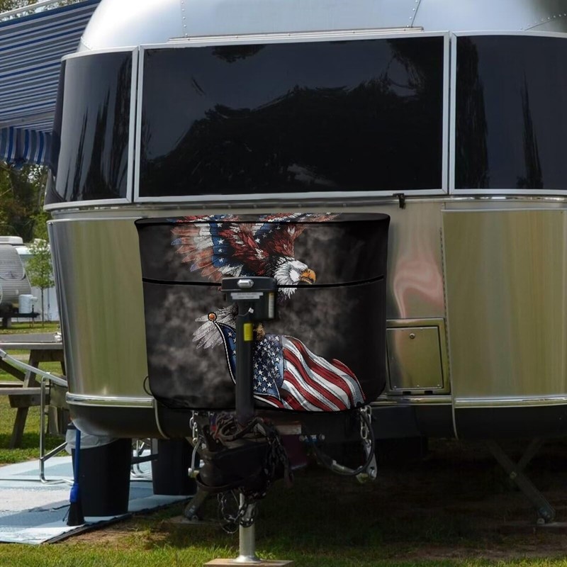 Whosucclay Eagle American Flag RV Propane Tank Cover - Waterproof,