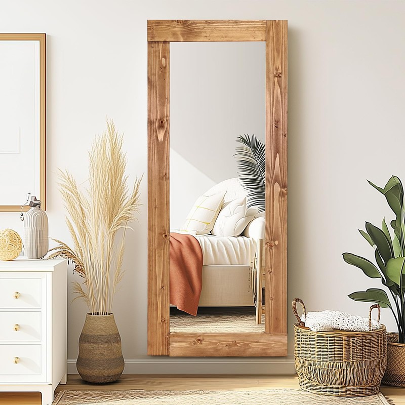 ABSWHLM Full Length Mirror 58"x24" – Solid Wood Frame, HD