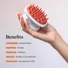 KAMEDIS Scalp Massager Brush - Silicone Gentle Scalp Scrubber, Exfoliator & Hair Dandruff Scrub Away - Use On Shower with Shampoo for Scalp Scrub. Suitable for Men & Women
