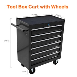 nifoti 6 Drawers Tool Cart on Wheels,Multifunctional Rolling Tool Chest Tool Storage,Drawers Rolling Tool Trolley Organizer Tool Case for Garage,Warehouse,Workshop,Repair Shop