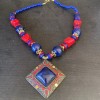 Boho HANDMADE NECKLACE INDIA ETHNIC TRIBAL BOHO BLUE ANND RED