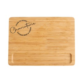 HIC Kitchen Charcuterie Cheese Board, Caramelized Bamboo, Rectangular, 11 x 15 x 0.6-Inches