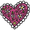 CafePress Flowered Heart Square Car Magnet 3 X 3 Square