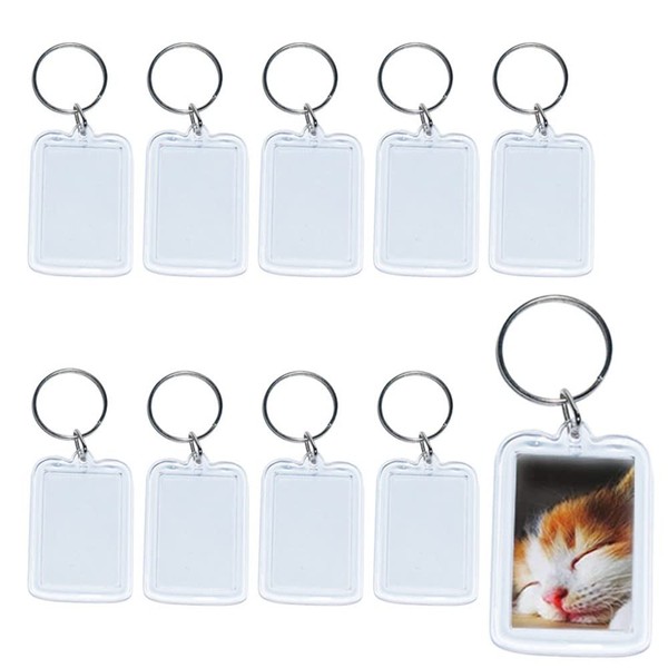 Voarge Blank Photo Keychains, 10 Pieces Acrylic Key Chains Photo
