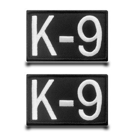 2 Pcs K9 Service Dog Patch Hook and Loop Tactical Embroidered Fastener Applique Military Emblem Patch for Medium and Large Animal Bags,Caps,Vests,Backpacks, Harness