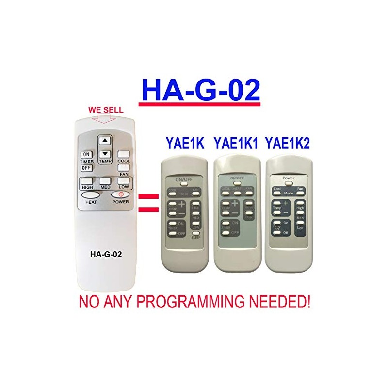Replacement for GE Window Air Conditioner Remote Control (HA-G-02)