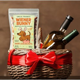 Uncle Frank’s Wiener Bunny – 8oz Roasted & Salted Almonds, Funny Dachshund Easter Snack, Dog-Themed Gift for Doxie Lovers, Made in the USA