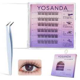 Yosanda False Eyelashes, No Glue, 1 Second, False Eyelashes, Natural, 3D, No Glue, 36 Bundles, Popular, Partial False Eyelashes, Easy to Wear, 3D Feel, Cute, Natural Bunches, Durable, Eye Makeup