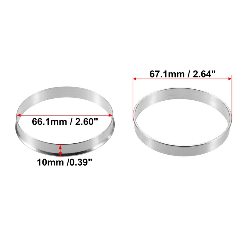 QUARKZMAN Set of 2 Car Hub Centric Rings 67.1 mm