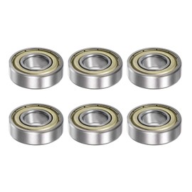sourcing map 6pcs 6001ZZ Deep Groove Ball Bearings 12mm Bore 28mm OD 8mm Thick Carbon Steel Double Shielded Z1 Bearing for Motors