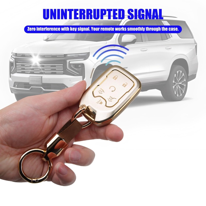 8T69T for GMC Chevy Key Fob Cover with Keychain Accessories
