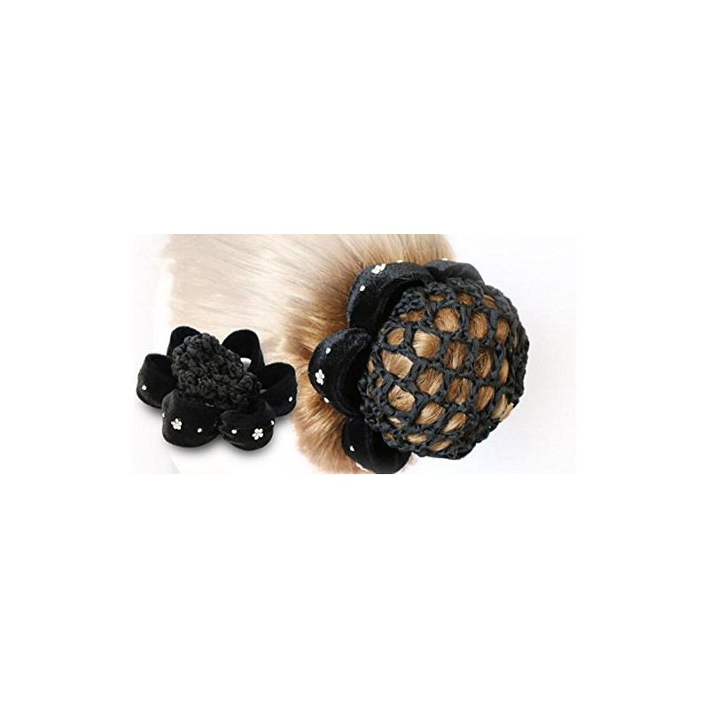 1PCS Black Women Bun Cover Snood Ballet Dance Polka Dot