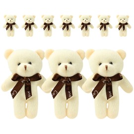 ERINGOGO 10 PCS Cartoon Bear Plush Toy DIY Bear Bowtie Bear Pendant Keychain