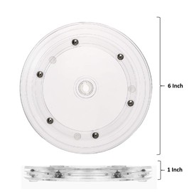 Sangle Spoffy 6" Cookie Decorating Turntable with Non-Slip Pad, Acrylic Bearing Base with Clear Acrylic Top (Turntable)