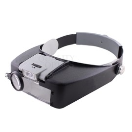 Quality Optics Headlamp Magnifier 8.5x LED Illuminated Headband For Precision Work, and Reading (Grey)