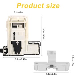 Ge Washer Lid Lock Switch with Lid Lock Strike Replacement, Compatible with Parts Fit for W11307244 W10682535 W10837741 W11253733 W10838613 WTW5000DW1 WTW4816FW2 NTW4516FW3