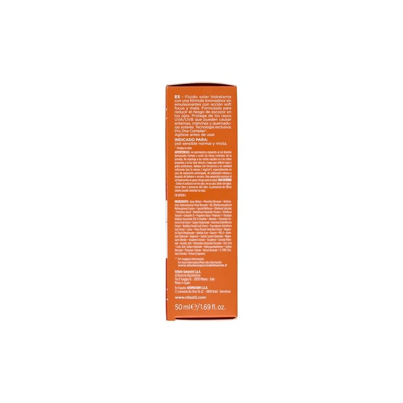 Rilastil Sun System Fotoprotector Water Touch SPF50+, Protector Solar Facial