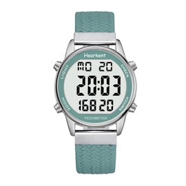 Hearkent Women's Pedometer Watch Sports Watch with Calorie Counter, Walking Step Fitness Tracker, Large Digital Display Waterproof Wrist Watch, green, Simple