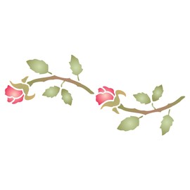 Rose Buds Stencil Reusable 24 x 11.5 cm