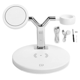 ciciglow 3 in 1 Wireless Charger, 3 in 1 Charging Station 15W Magnetic Charging Stand Wireless Charging Dock for iOS Earphones/Watch