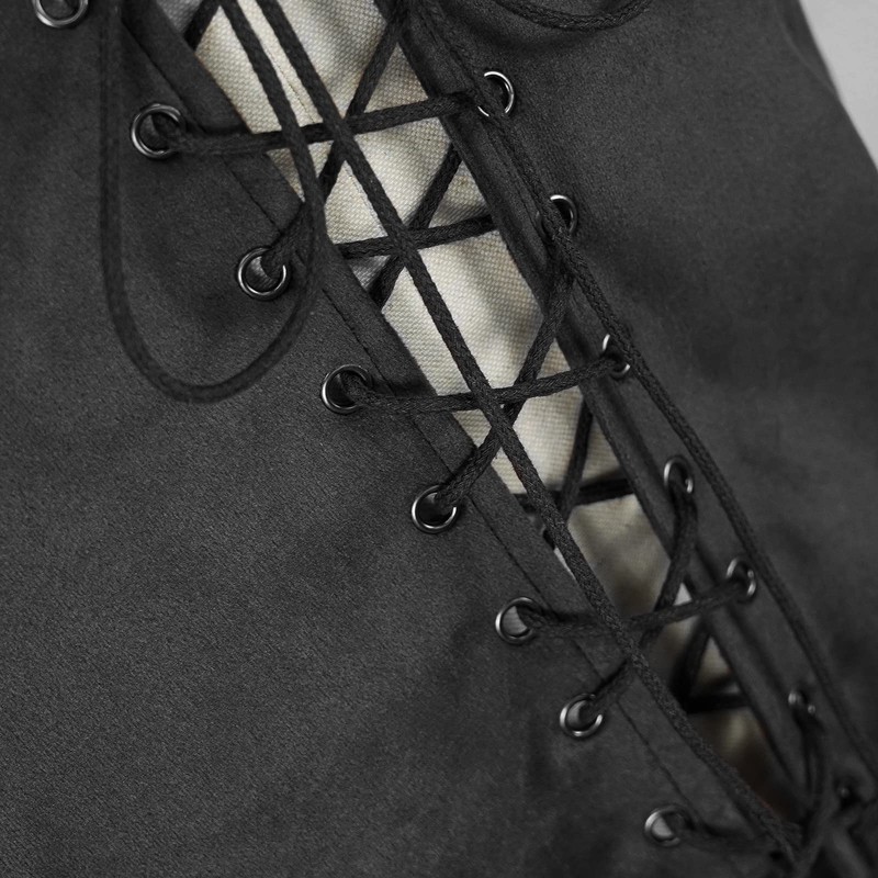 Tyuduo Chaleco medieval renacentista pirata gótico steampunk para hombre (negro,