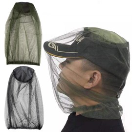 WUDQIJI Head Net Face Mesh Head Cover Pack of 2 Mosquito Net Head Mosquito Cap Head Net Mosquito Protection Cover for Face Protection Outdoor Fishing Camping Hiking (Black, Army Green), Black Army