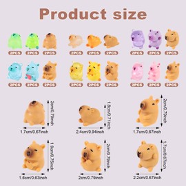 Tinoaly Pack of 36 Mini Capybara Figures Made of Resin Glow in the Dark Capybara Miniature Garden Ornaments for Birthday Cakes Attachments Car Dashboard Ornaments (Classic and Luminous)