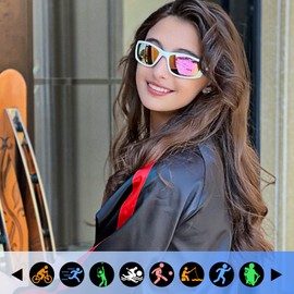 TJUTR Polarised Sunglasses for Women Men Cycling Glasses Wrap Around Sports Sun Glasses for Running Fishing Driving