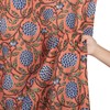MUGINYU Boho Burnt Orange Floral Shower Curtain - 72x72 Inches,Cotton