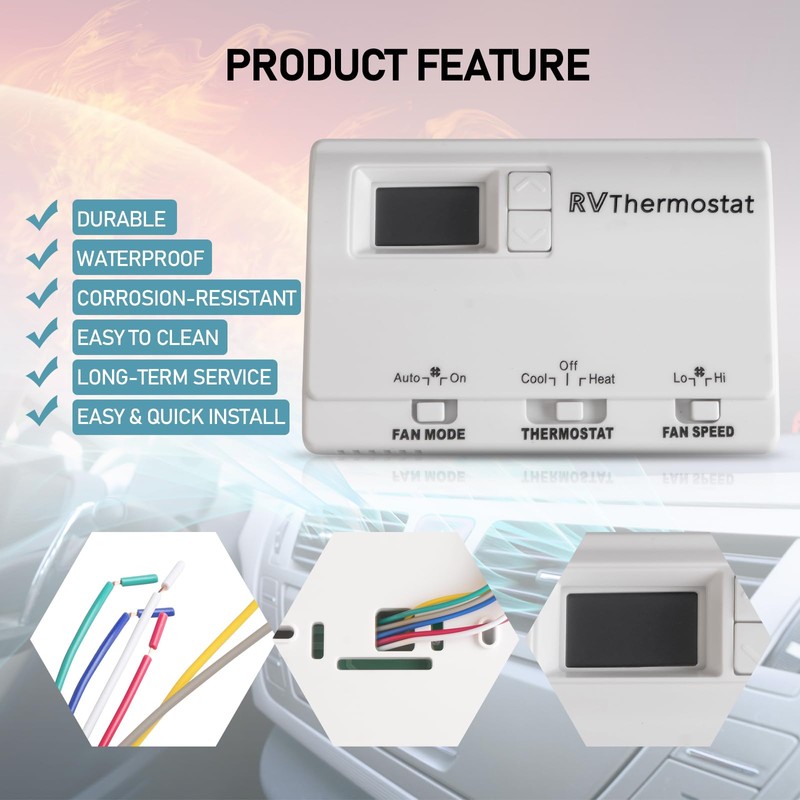 8330D3351 Wall Mounted Digital Cooling and Heating Thermostat, Suitable for