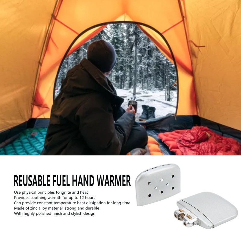Portable Fuel Hand Warmer Mini Reusable Pocket Zinc Alloy Double