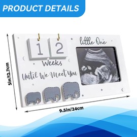 Puniama Baby Scan Photo Frames - Mum to Be Pregnant Gifts, Ultrasound Photo Frame with Countdown Calendar for Baby Announcement & Gender Reveal Ideas, Perfect Pregnancy Gifts for Mum Expecting