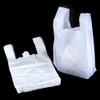GRIPWELL 100 x Strong Medium White Plastic Vest Carrier Bags 10x15x18"
