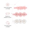 3 Diademas para Bebe Niña,moños para Bebe Rosa y Blanco