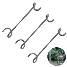 Pack of 3 Lantern Holders Camping, Double-Headed Lantern Hooks, Camping Hook Lantern, Use for Camping in the Wilderness, for Hanging Electric Lamps, for Luggage (Green)