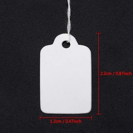 500pcs Strung Labels Tags Marking Tags White Strung Tags for Jewelry Display Price Ticket Gift Luggage Tag with with String (Blank)