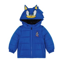 SEGA Sonic The Hedgehog Boy’s Heavyweight 2-Piece Snow Bib & Jacket Snowsuit, Blue, 2T