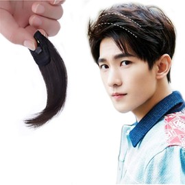 Remeehi Men's Wig Extensions One Touch Hair Extensions Point Wigs Hairpiece 100% Human Hair Hidden Bangs Wigs Natural Growing Hair Thinning Hair Removal Medical Wigs Handsome Men's Wig Gentle Men Dark Brown