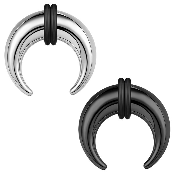 ZS 2Pcs Pincher Tapers Septum Rings, 2G 4G 6G 8G