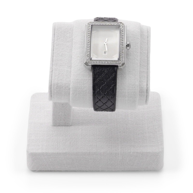 Woodten Single Watch Stand Display with Linen Lining - Compact