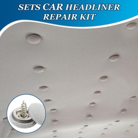 Henxing Roof liner repair set, 65 pieces, car roof liner repair button, car roof liner repair rivets, universal car hood repair set with pins, screwdriver, tape measure for all vehicles