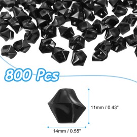 sourcing map 800pcs Fake Ice Rocks Acrylic Black Crystals Gems Stones Dazzling Crushed Ice Sparkling Fake Diamonds for Vase Fillers