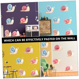 DOITOOL 2pcs Unique Painted Snail Wall Sticker Wall Decals for Bedroom Bathroom Living Room Bright
